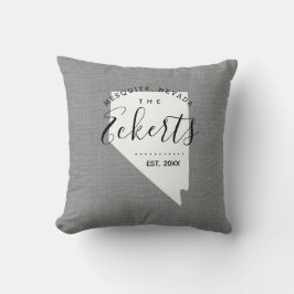 Nevada Monogram Staat Throw Kissen