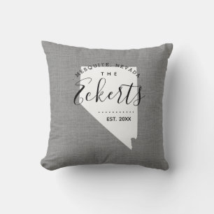 Nevada Monogram Staat Throw Kissen