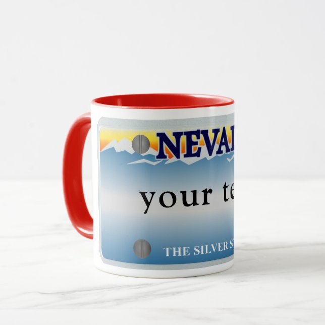 Nevada Nummernschild-Tasse Tasse (Vorderseite Links)