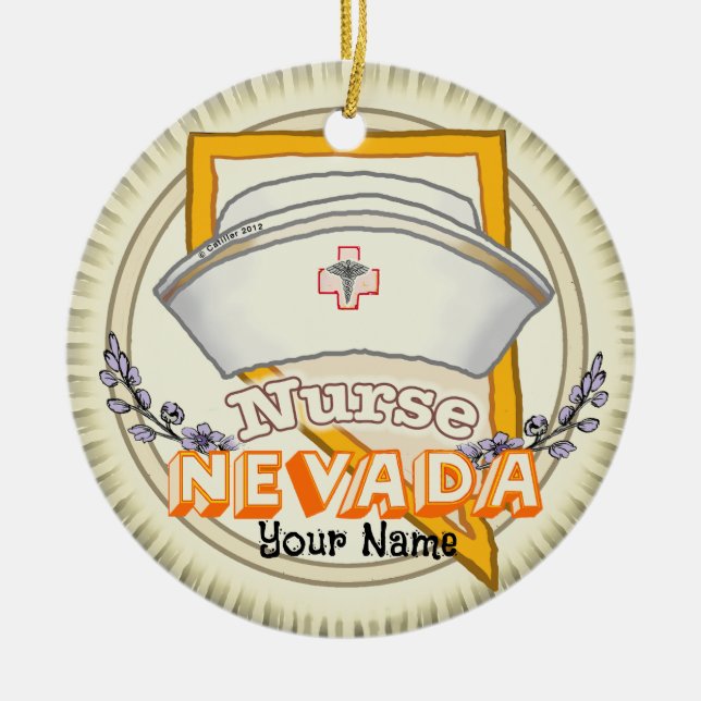Nevada Nurse Keramik Ornament (Vorne)