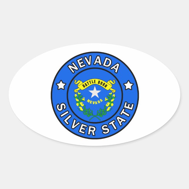 Nevada Ovaler Aufkleber (Vorderseite)