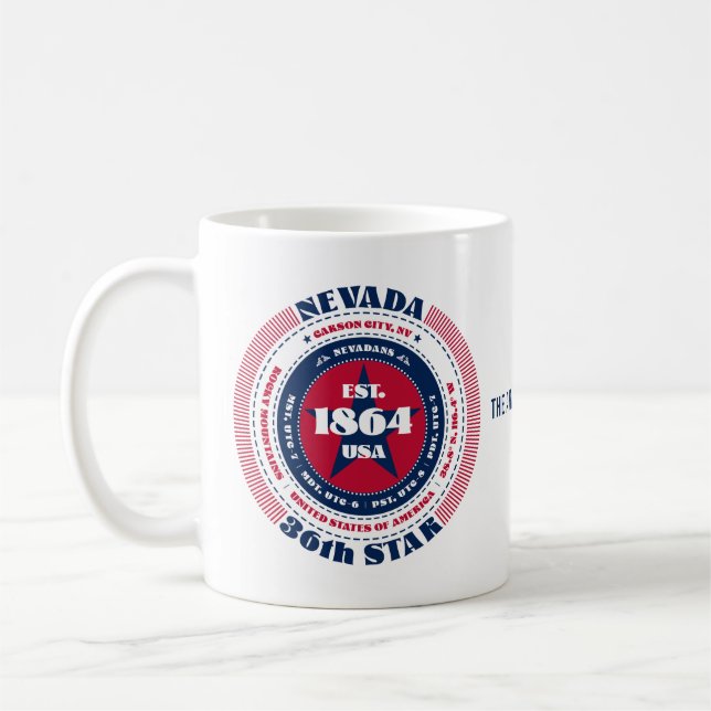 Nevada Patriotic Circular Monogram Tasse (Links)