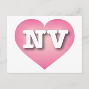 Nevada Pink Fade Heart - I Liebe NV Postkarte