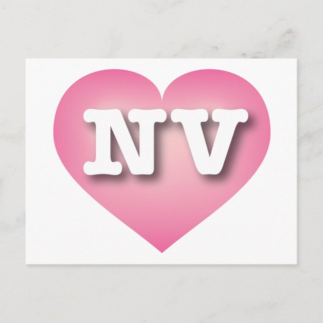 Nevada Pink Fade Heart - I Liebe NV Postkarte (Vorderseite)