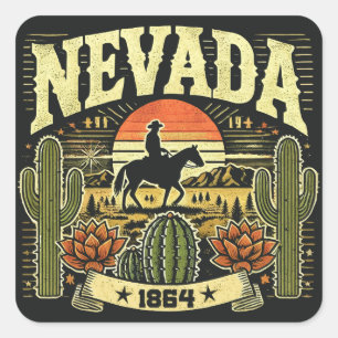 Nevada Quadratischer Aufkleber