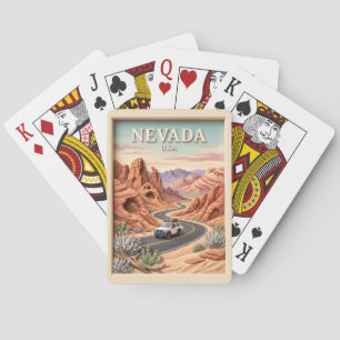 Nevada Roadtrip Valley of Fire Vintage 3D Textur Spielkarten