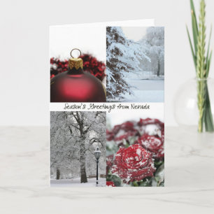 Nevada Season's Greetings - Rote Winter-Collage Feiertagskarte