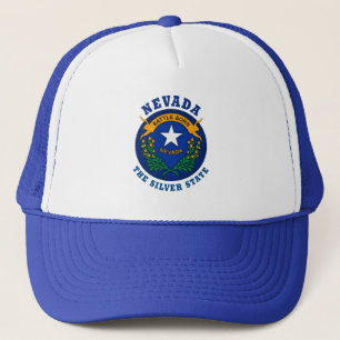 NEVADA SILBERSTAAT-FLAGGEN-LASTWAGENFAHRERMÜTZE TRUCKERKAPPE