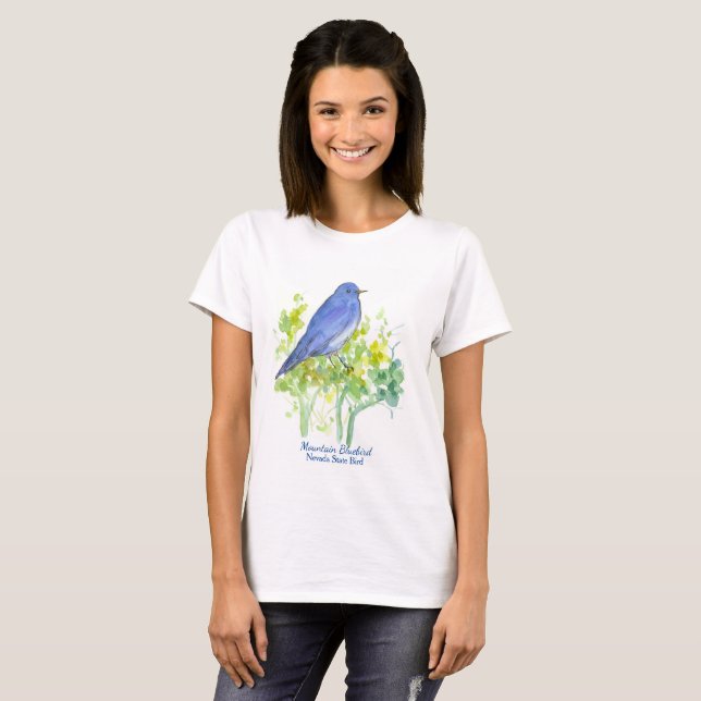 Nevada Souvenir Desert Sagebrush Bluebird T-Shirt (Vorne ganz)