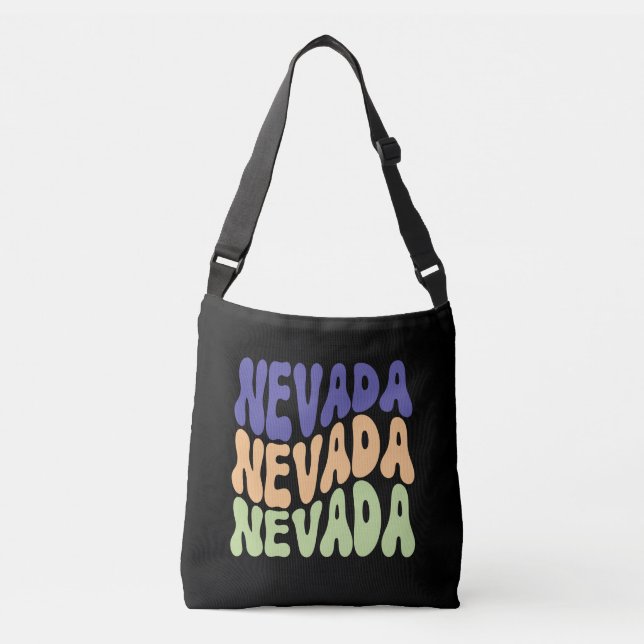 Nevada Staat USA Retro Design Crossbody Bags Tragetaschen Mit Langen Trägern (Vorderseite)
