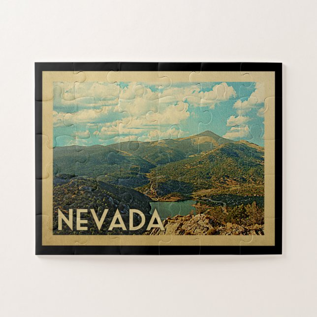 Nevada Staat Vintage Reise Puzzle (Horizontal)