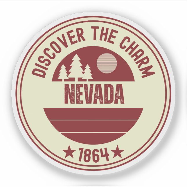 Nevada Staat - Wüste Vibes Souvenir Aufkleber (Vorderseite)