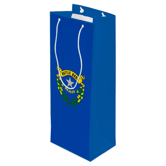 Nevada State Flag Design Geschenktüte Für Weinflaschen (Rückseite Schrägansicht)