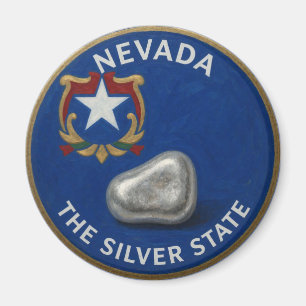 Nevada State Pride Silber-Emblem ⛏️ Magnet