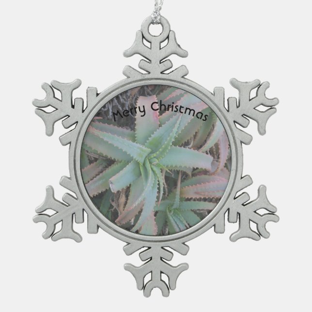 Nevada sukculi schneeflocken Zinn-Ornament (Vorderseite)