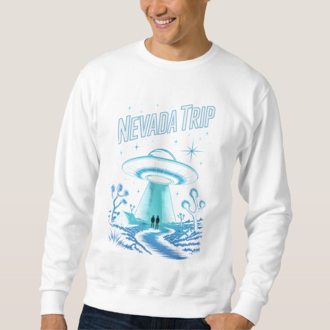 Nevada Trip – Retro-Futuristic UFO Abduction Tee (Vorderseite)