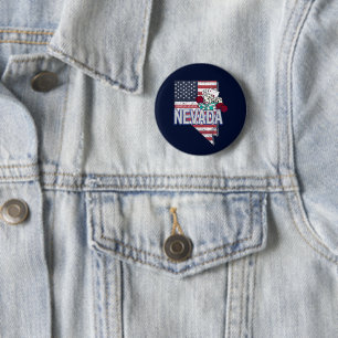 Nevada United Staaten Retro Map Vintag USA Casino Button