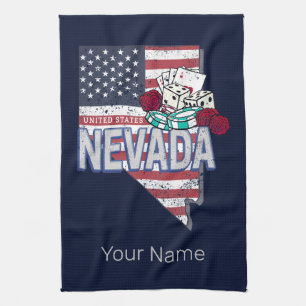 Nevada United Staaten Retro Map Vintag USA Casino Geschirrtuch