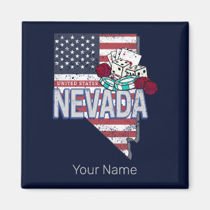 Nevada United Staaten Retro Map Vintag USA Casino Magnet