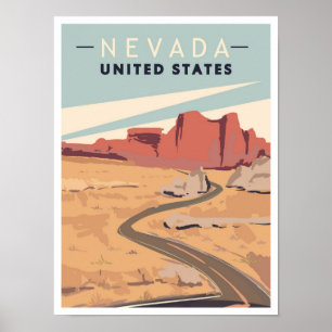 Nevada United Staaten Vintage Travel Illustration Poster