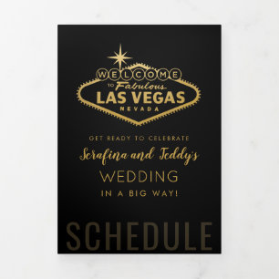 Nevada Vegas Guest Wedding Welcome Schedule Dreifach-gefaltete Programmkarte