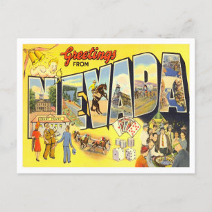 Nevada Vintag Big Letters Postcard Postkarte