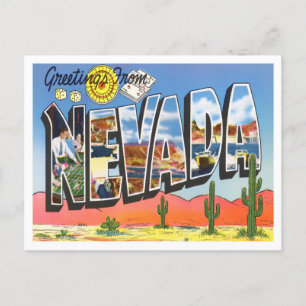 Nevada Vintag Big Letters Postcard Postkarte