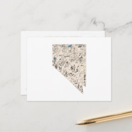 Nevada Vintag Picture Map Staat Chart Postkarte