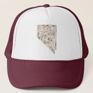 Nevada Vintage-Bildkarte Antike Karte Nevadan Truckerkappe
