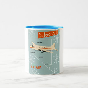 Nevada Vintage Reiseposter im Stil der Vergangenhe Zweifarbige Tasse