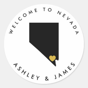 Nevada Wedding Welcome Sticker für Leckerei Box Ba