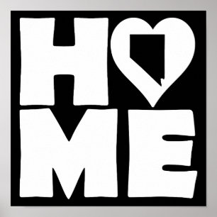 Nevada Zuhause Heart Staat Poster Sign