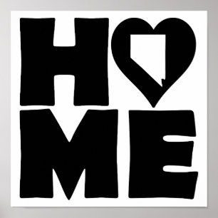 Nevada Zuhause Heart Staat Poster Sign