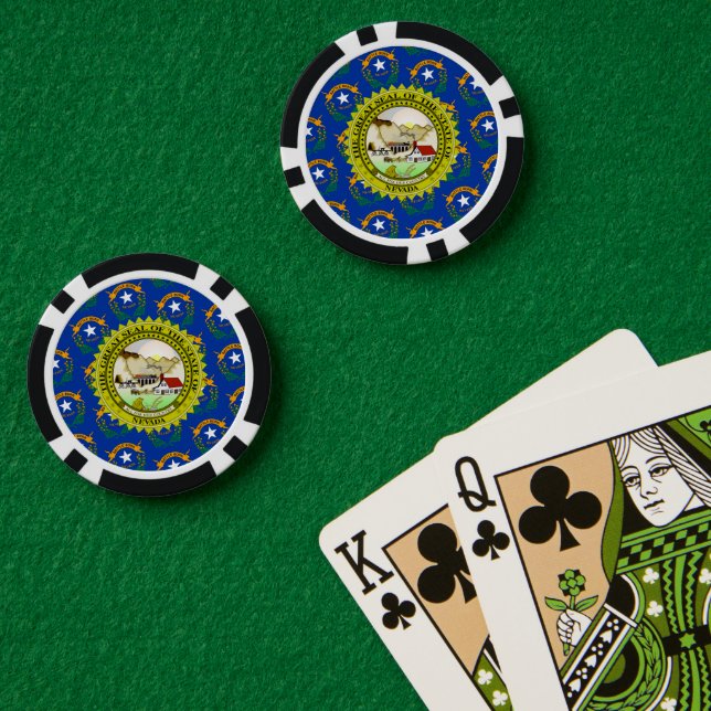 Nevadan Flag & Seal, Nevada Pokerchips (Pokertisch (doppelt))