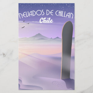 Nevados de Chillan, Chile Snowboard Plakat. Flyer