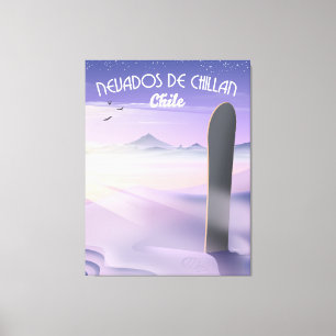 Nevados de Chillan, Chile Snowboard Plakat. Leinwanddruck