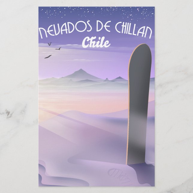 Nevados de Chillan, Chile Snowboarder Poster. Flyer (Vorne)