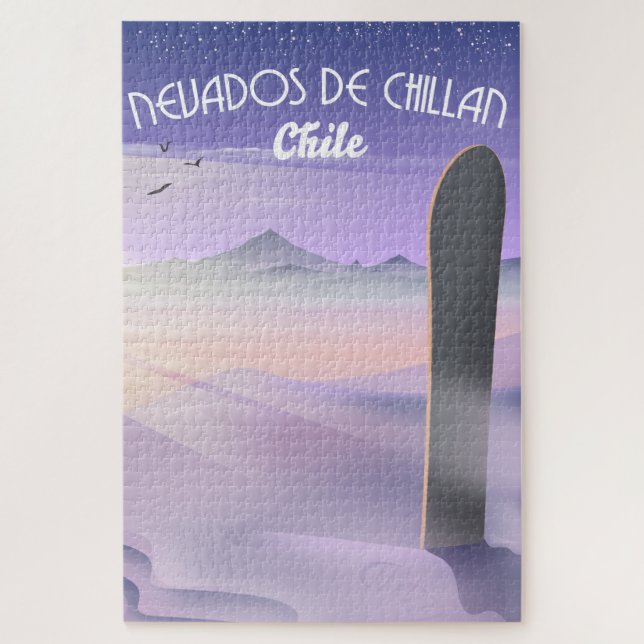 Nevados de Chillan, Chile Snowboarder Poster. Puzzle (Vertikal)