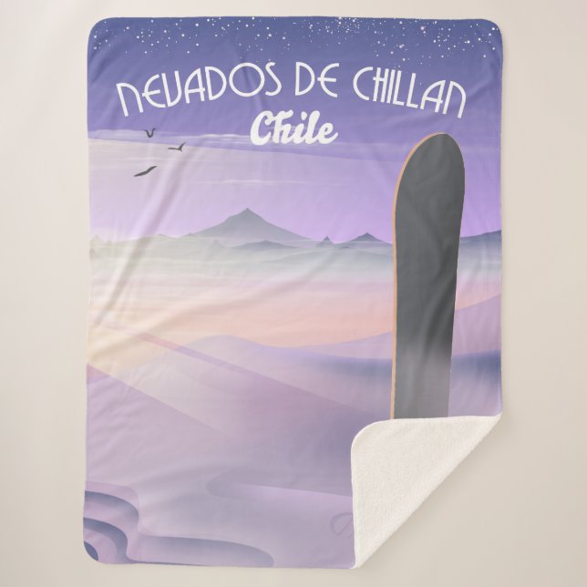 Nevados de Chillan, Chile Snowboarder Poster. Sherpadecke (Vorderseite)