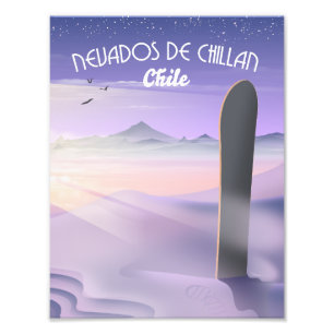 Nevados de Chillan, Chile Snowboardposter. Fotodruck