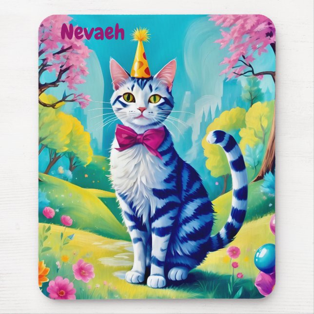 NEVAEH ~ GEBURTSTAG Katze ~ Niedlich! ~ Mousepad (Vorne)