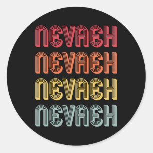 Nevaeh Geschenk Name Personalisiert Retro Vintage Runder Aufkleber