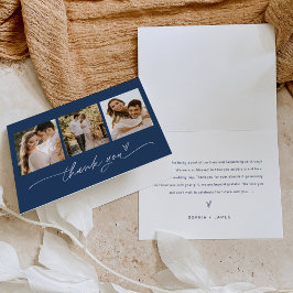 NEVE Navy Blue Foto Hochzeit Danke Karte