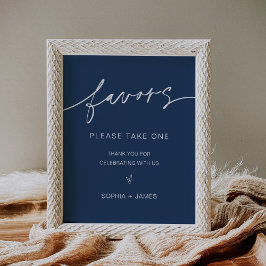 NEVE Navy Gastgeschenke Hochzeiten unterzeichnen Poster