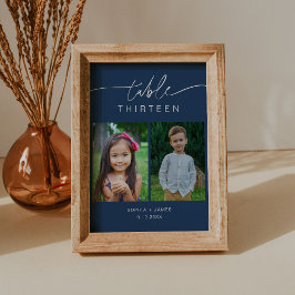 NEVE Navy Kinder Fotos Tischnummer Card 12x18