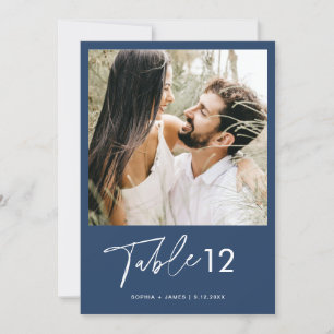 NEVE Navy Minimalistisch Foto Tischnummer 12x18