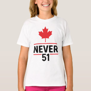 Never 51 Canada Button Design - Patriotic Anti-51 T-Shirt