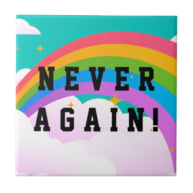NEVER AGAIN FLIESE (Vorderseite)