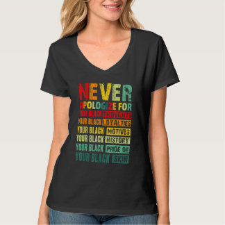 Never Apologize For Your Blackness Black History T-Shirt
