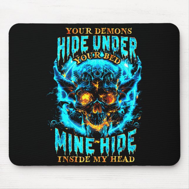Never Better Skeleton Messy Bun Drinking Coffee Me Mousepad (Vorne)